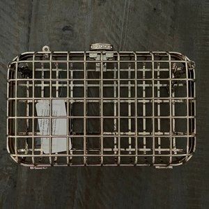 ✨💛 Gold Metal Cage Clutch Purse | Rhinestone Clasp | Statement Evening Bag 💛✨